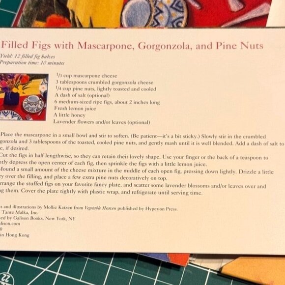 Mollie Katzens Vegetable Heaven Recipe Notecards Set Of 10 With Envelopes - Picture 4 of 5